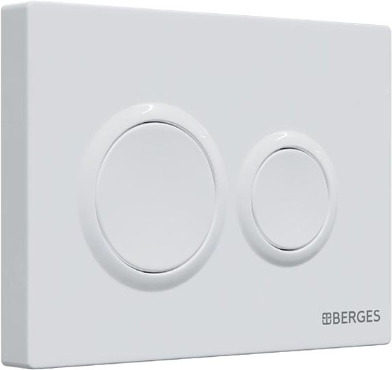 Комплект Унитаз подвесной Berges Okus Rimless безободковый, с микролифтом + Инсталляция Novum с кнопкой смыва O1, белая