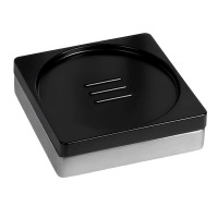 Мыльница Colombo Design MiniQ B5040.CR-RNE черная, хром Мыльница Colombo Design MiniQ B5040.CR-RNE черная, хром