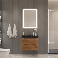 Мебель для ванной комнаты BelBagno Marino 60 подвесная, rovere nature, черная раовина