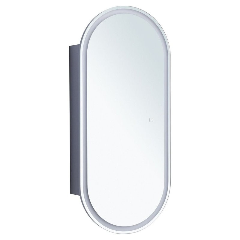 Шкаф с зеркалом в ванную с подсветкой Aquanet Монте 40 белый, с LED подсветкой