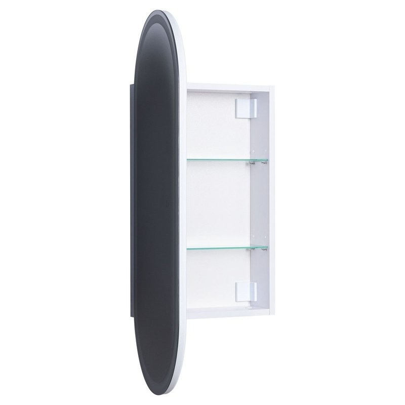 Шкаф с зеркалом в ванную с подсветкой Aquanet Монте 40 белый, с LED подсветкой