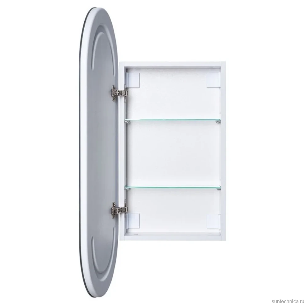 Шкаф с зеркалом в ванную с подсветкой Aquanet Монте 40 белый, с LED подсветкой