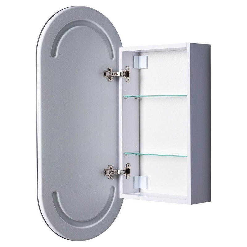 Шкаф с зеркалом в ванную с подсветкой Aquanet Монте 40 белый, с LED подсветкой