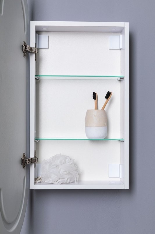 Шкаф с зеркалом в ванную с подсветкой Aquanet Монте 40 белый, с LED подсветкой