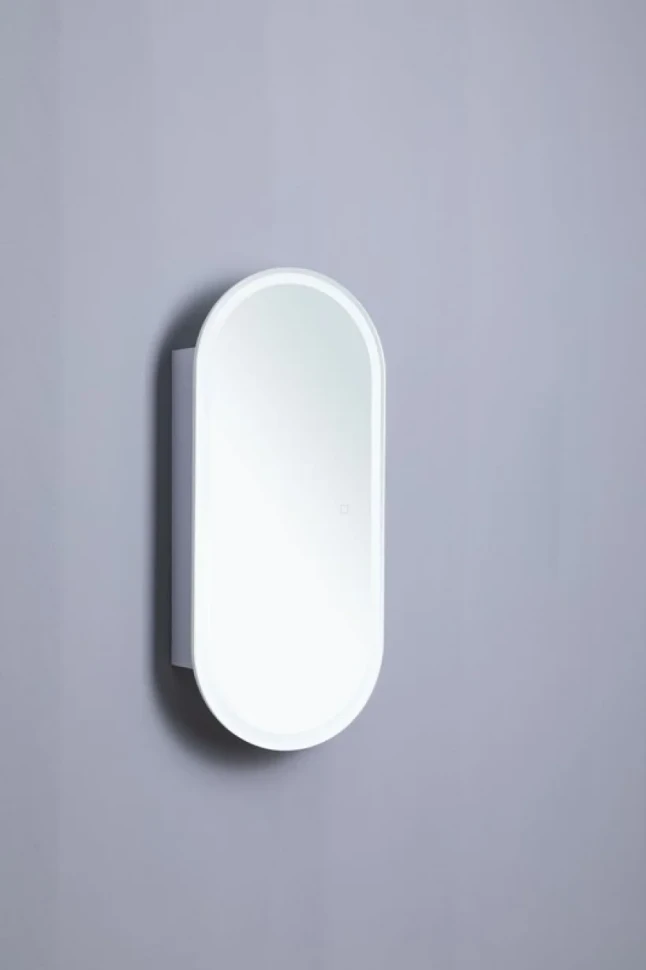 Шкаф с зеркалом в ванную с подсветкой Aquanet Монте 40 белый, с LED подсветкой