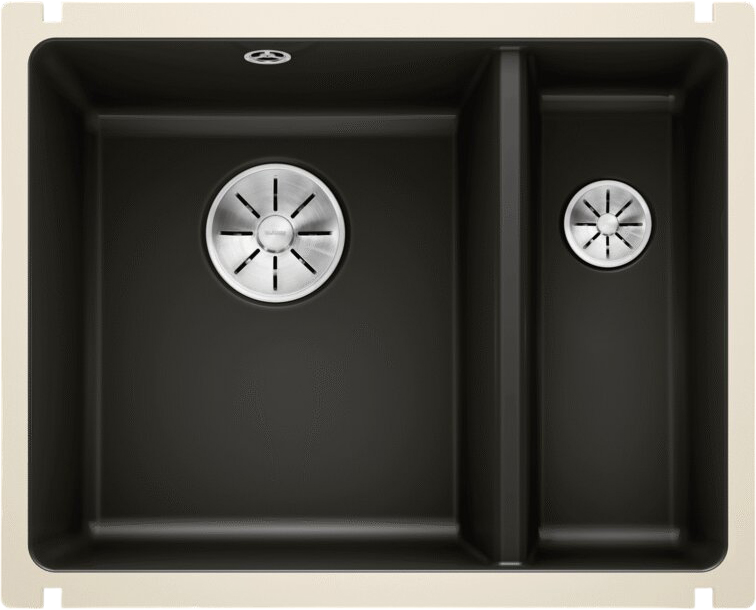 Комплект Мойка Blanco Subline 350/150-U черная + Смеситель Grohe Euroeco