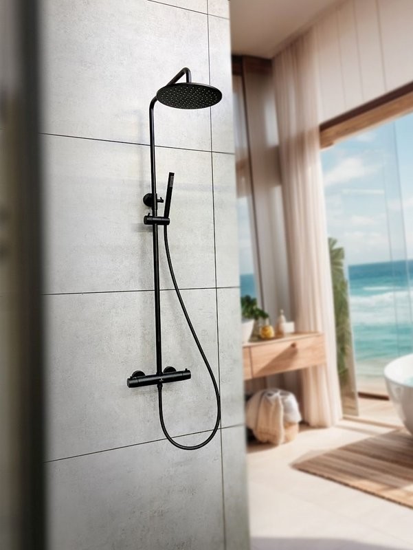 Душевая стойка AltroBagno Metropoli 030422 NeOp матовая черная