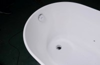 Акриловая ванна Orans BT-NL601- FTSI Black 175x75 см, отдельностоящая, черная матовая, овальная, с каркасом, со сливом-переливом, с подсветкой