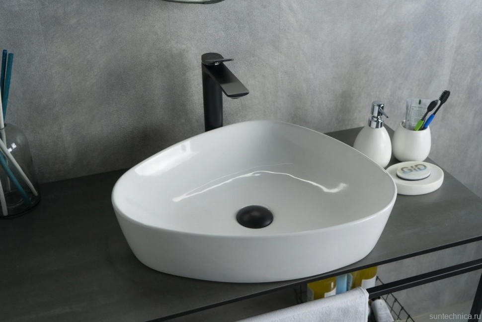 Накладная раковина GID Creativo N9386 50 глянцевая белая, фаянс