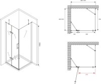 Душевой уголок Abber Zart AG08100-S91 100х90, профиль хром, стекло прозрачное