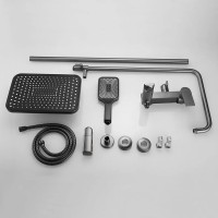 Душевая стойка Shevanik S9136T оружейная сталь