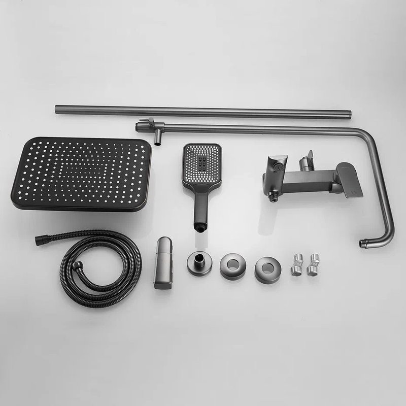 Душевая стойка Shevanik S9136T оружейная сталь