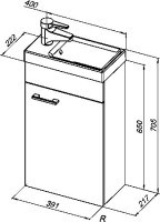 Тумба с раковиной Aquanet Нота 40 L, Moduо