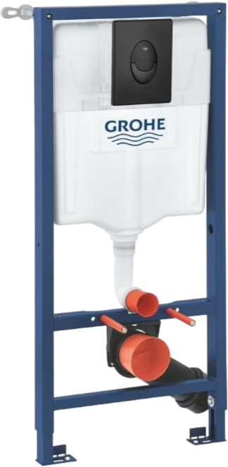Комплект Унитаз подвесной Wanfald Lauta 47374100005 черный + Инсталляция Grohe Rapid SL 1000044 3 в 1 с панелью смыва