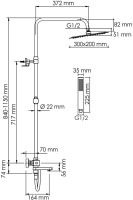 Душевая стойка Wasserkraft Aller A199.069.103.087.CH Thermo с термостатом, хром
