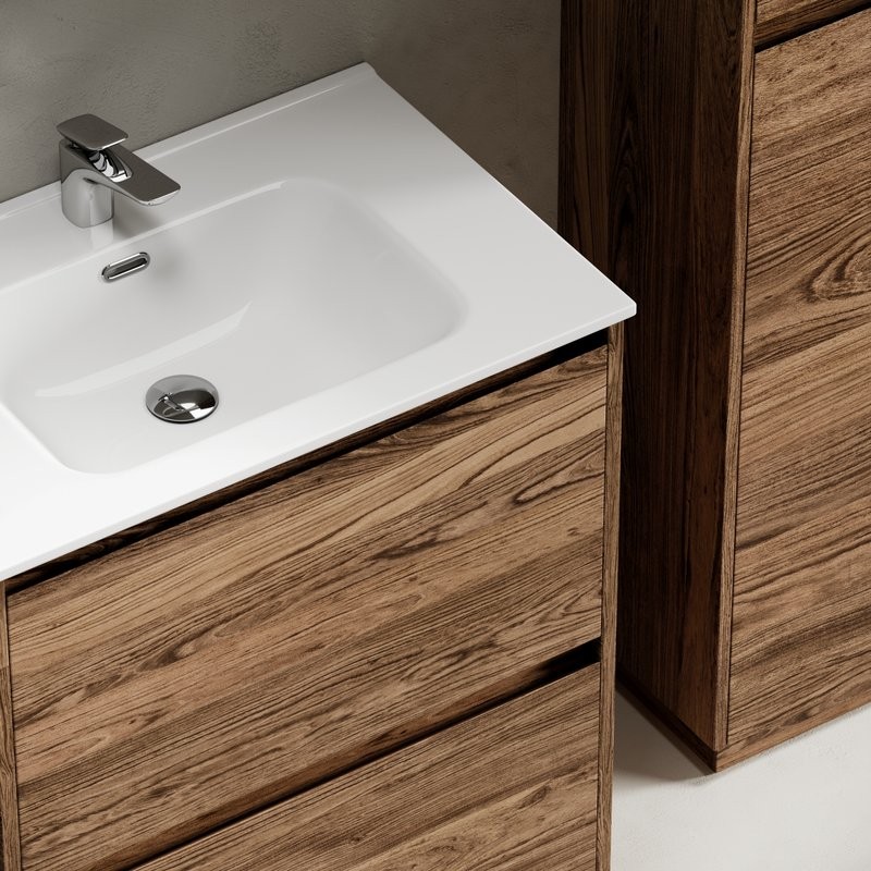 Тумба с раковиной Sancos Libra Floor 70 дуб чарльстон, белая раковина CN7007