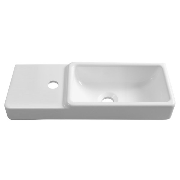 Мебельная раковина Belux Даллас 55 R накладная, глянцевая белая, прямоугольная, искусственный мрамор