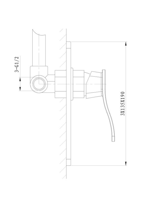 Встраиваемый смеситель для душа и ванны Wonzon & Woghand Navia WW-184700-CR хром
