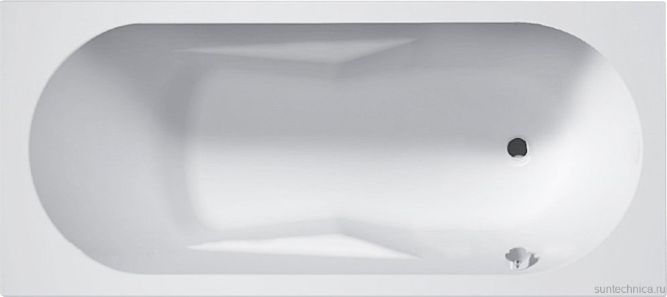 Акриловая ванна Riho Bathtubs Lazy R 170x75 см, правая, пристенная, eurowhite, с каркасом