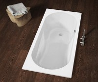 Акриловая ванна Riho Bathtubs Lazy R 170x75 см, правая, пристенная, eurowhite, с каркасом