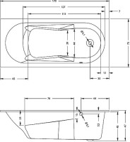 Акриловая ванна Riho Bathtubs Lazy R 170x75 см, правая, пристенная, eurowhite, с каркасом