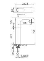 Смеситель для раковины Wonzon & Woghand Shark WW-481104-CR хром