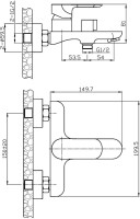 Душевой комплект Смеситель Agger Gorgeous A0210000 + Гарнитур Splash A022