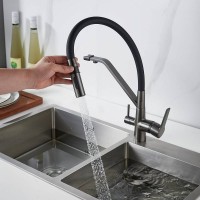 Смеситель для кухни Shevanik S278T оружейная сталь, черный