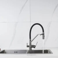Смеситель для кухни Shevanik S278T оружейная сталь, черный
