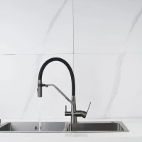 Смеситель для кухни Shevanik S278T оружейная сталь, черный