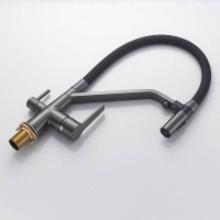 Смеситель для кухни Shevanik S278T оружейная сталь, черный