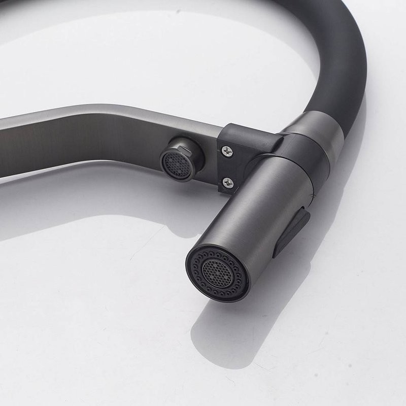 Смеситель для кухни Shevanik S278T оружейная сталь, черный