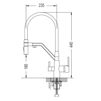 Смеситель для кухни Shevanik S278T оружейная сталь, черный