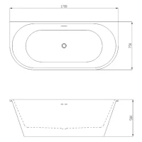 Ванна акриловая Azario ELCON 1700x750x580 пристенная, в комплекте с сифоном и металлической рамой (ELC17075) Ванна акриловая Azario ELCON 1700x750x580 пристенная, в комплекте с сифоном и металлической рамой (ELC17075)