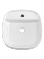 Накладная раковина Cezares 42 глянцевая белая, квадратная, фаянс, с 1 отверстием под смеситель
