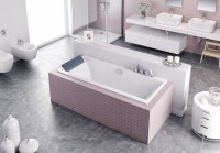 Акриловая ванна Excellent Pryzmat Slim 180x80 см, встраиваемая, белая, с каркасом