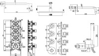 Душевой комплект Paffoni Modular Box KITMB019HG141KING С ВНУТРЕННЕЙ ЧАСТЬЮ, верхний душ 30 см, медовое золото