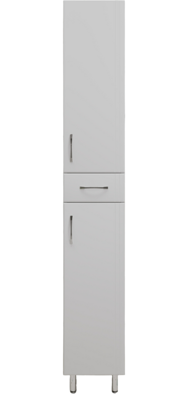 Шкаф пенал для ванной Style Line Эко Стандарт 30 напольный, с бельевой корзиной, белый