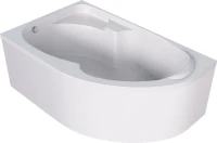 Акриловая ванна 1MarKa Diana L 170x90 см, угловая, левая, пристенная, белая, асимметричная, с каркасом