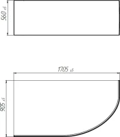 Акриловая ванна 1MarKa Diana L 170x90 см, угловая, левая, пристенная, белая, асимметричная, с каркасом