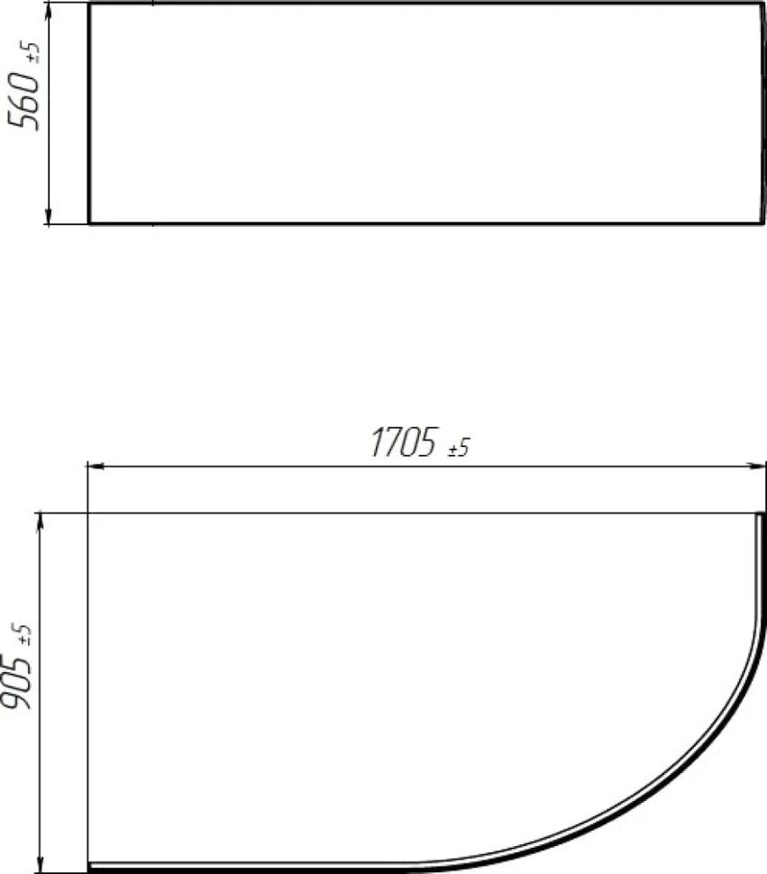 Акриловая ванна 1MarKa Diana L 170x90 см, угловая, левая, пристенная, белая, асимметричная, с каркасом