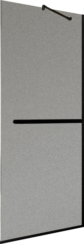Душевая перегородка Maybahglass MGD-712-6у 109 см, профиль черный, стекло графит матовое