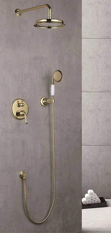 Душевой комплект Rose R0235E С ВНУТРЕННЕЙ ЧАСТЬЮ, золото