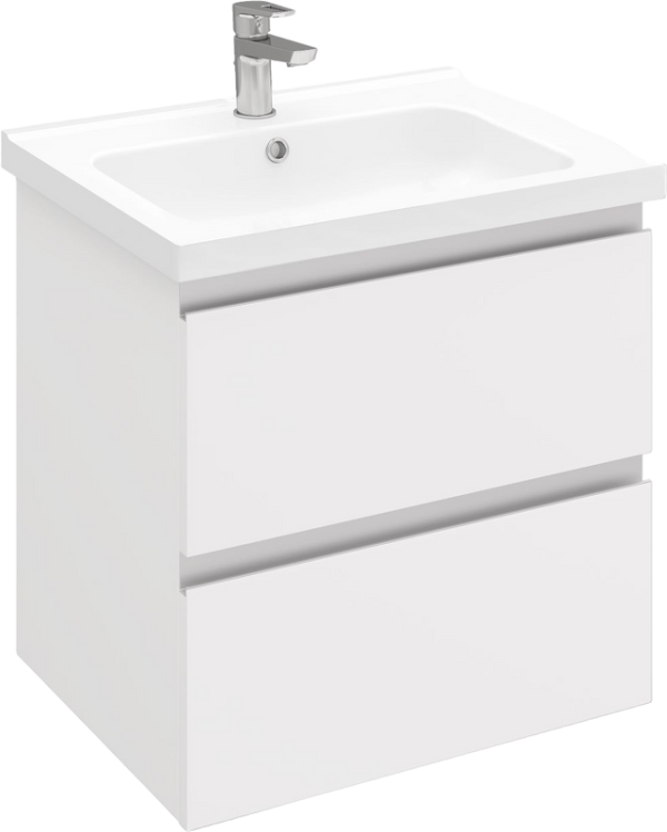 Тумба с раковиной Laparet Electra 60 подвесная, белый глянец