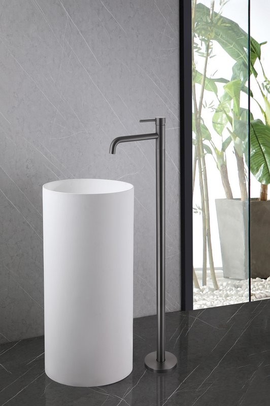 Напольный смеситель для ванны с душем Abber Wasser Kreis AF8140NG С ВНУТРЕННЕЙ ЧАСТЬЮ, никель