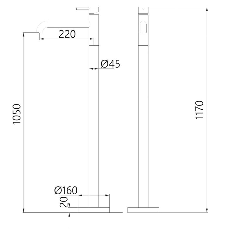 Напольный смеситель для ванны с душем Abber Wasser Kreis AF8140NG С ВНУТРЕННЕЙ ЧАСТЬЮ, никель