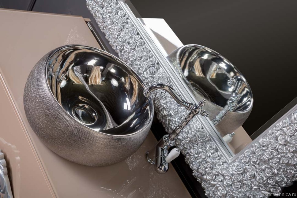 Накладная раковина Armadi Art NeoArt 863 39 серебро, круглая