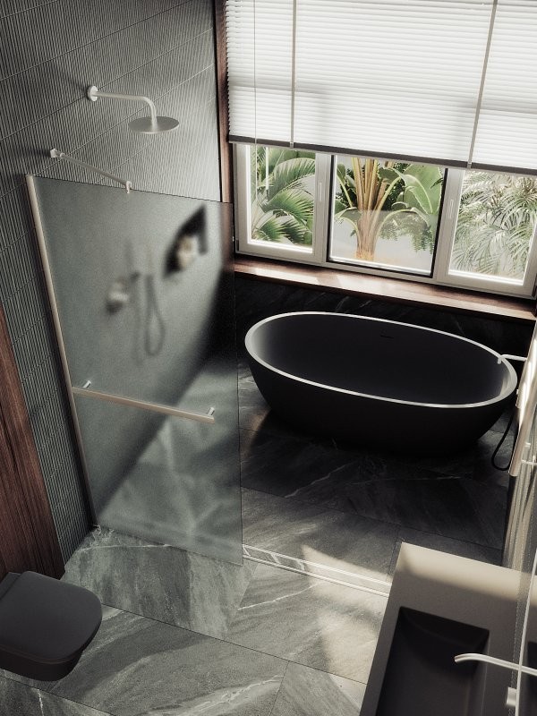 Душевая перегородка Maybahglass MGD-725-5ш 69 см, профиль хром матовый, стекло сатин