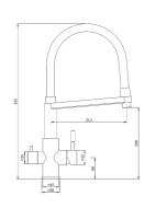 Смеситель для кухни Olive'S Balear 13455BL с гибким изливом, хром, серый