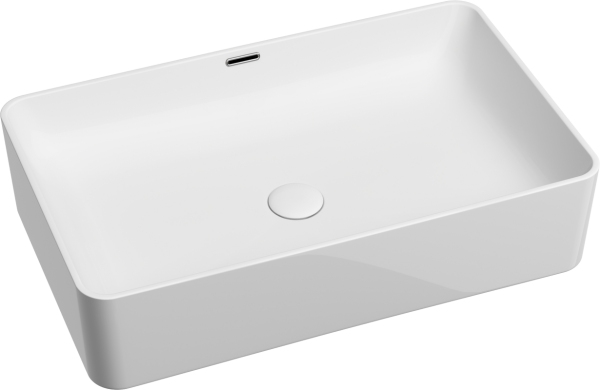 Накладная раковина Ceramicanova Element CN6065 61 глянцевая белая, прямоугольная